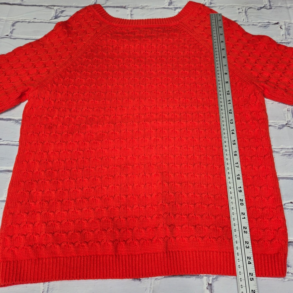 Old Navy Womens XL Red Textured Honeycomb Knit Raglan Sleeve Pullover Sweater - Picture 6 of 7